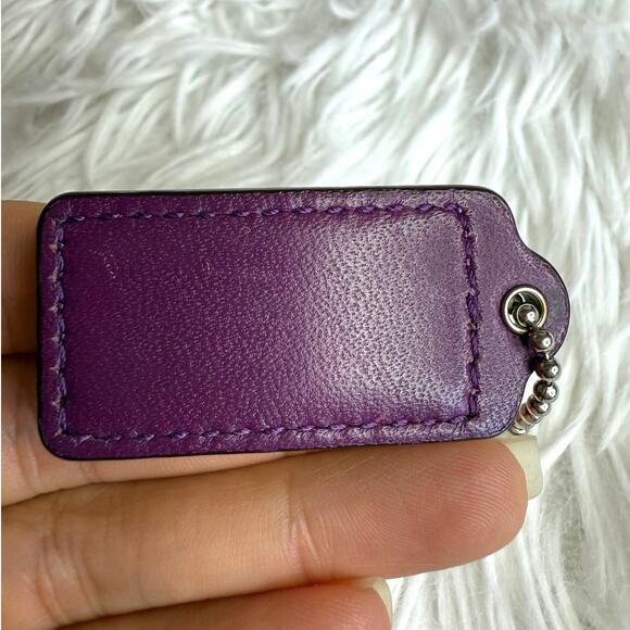 1.5" COACH Purple Fob Bag Charm Hang tag Hangtag - Picture 2 of 2